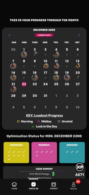 View your monthly calendar and track your progress